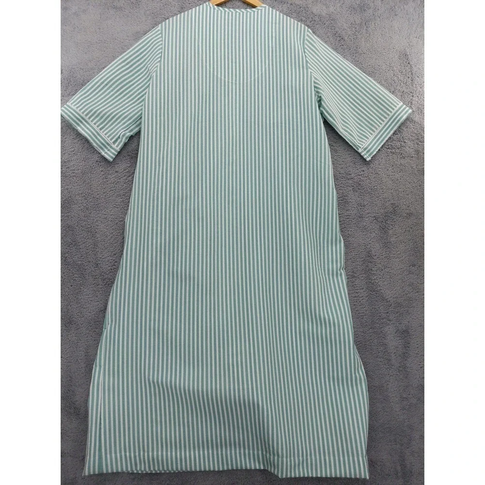 Collections‎ Etc Embroidered Seersucker Zip Front Robe Housecoat MuuMuu Sz L
